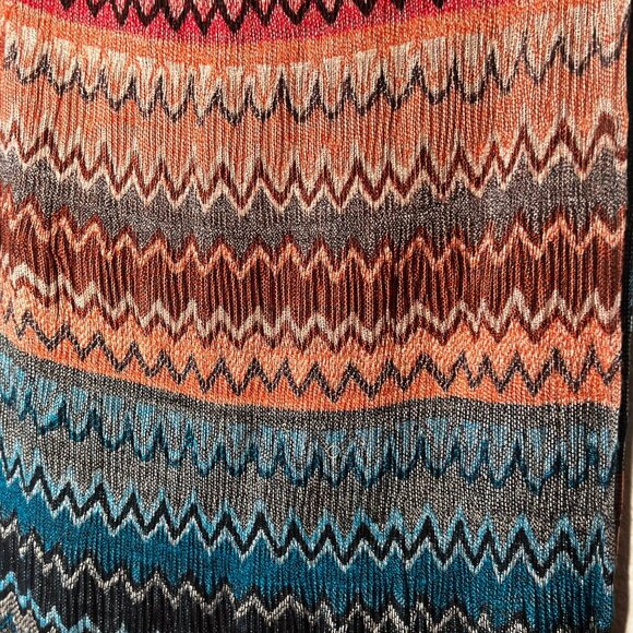 2 Chic Multicolor Chevron Pattern Fringe Scarf Acrylic Soft Lightweight Stretch - Picture 7 of 16